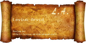 Levius Arvid névjegykártya